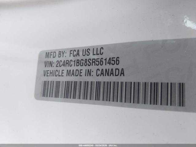 Aukcja sprzedaży 2025 Chrysler Pacifica Select, vin: 2C4RC1BG8SR561456, numer aukcji: 44690240