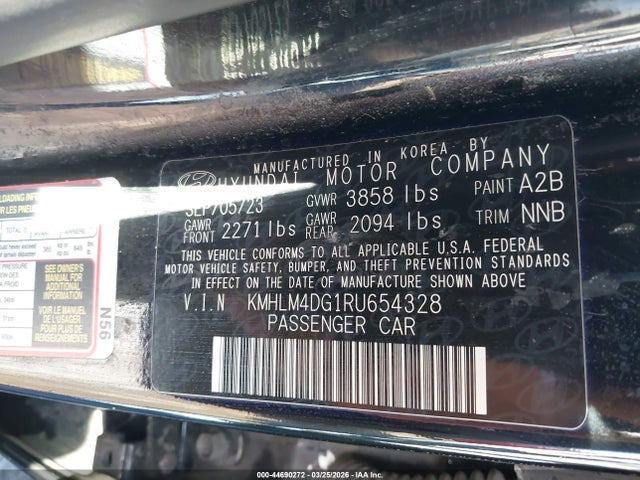 2024 Hyundai Elantra Sel მანქანა იყიდება აუქციონზე, vin: KMHLM4DG1RU654328, აუქციონის ნომერი: 44690272