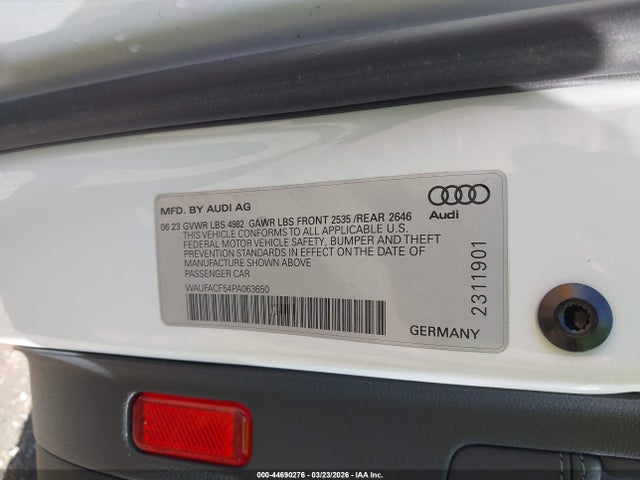 WAUFACF54PA063650 Audi A5 Sportback Premium Plus 45 Tfsi S Line Quattro S Tronic