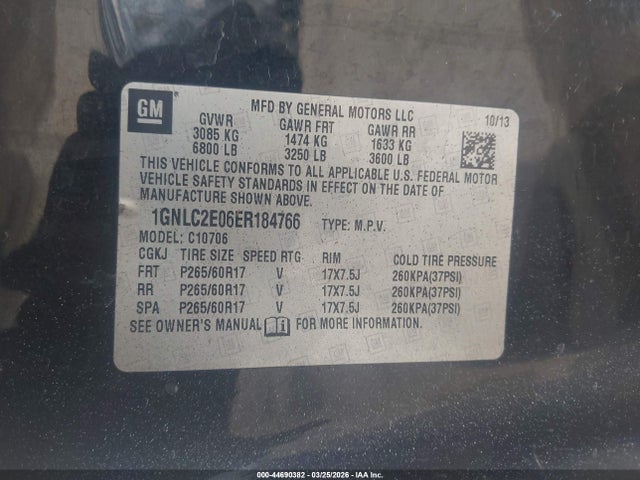 2014 Chevrolet Tahoe Commercial Fleet მანქანა იყიდება აუქციონზე, vin: 1GNLC2E06ER184766, აუქციონის ნომერი: 44690382