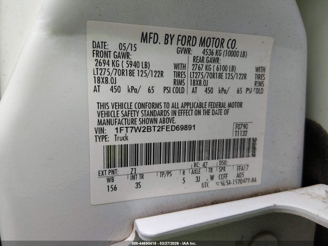 2015 FORD F-250 1FT7W2BT2FED69891 Photo 8