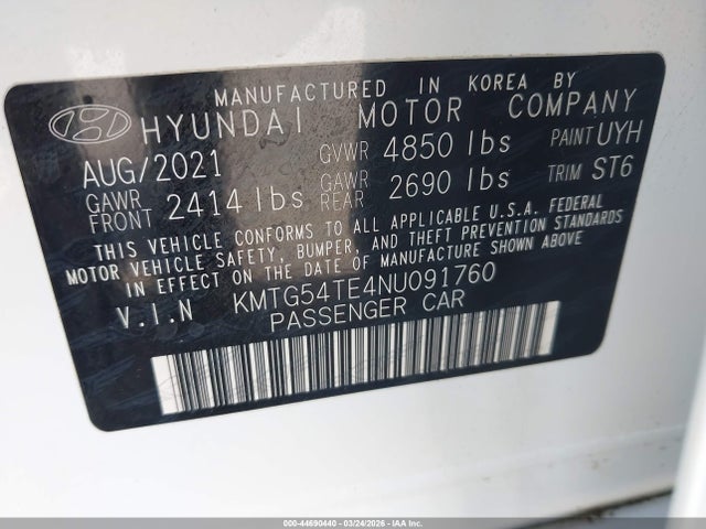 Aukcja sprzedaży 2022 Genesis G70 3.3t Rwd, vin: KMTG54TE4NU091760, numer aukcji: 44690440