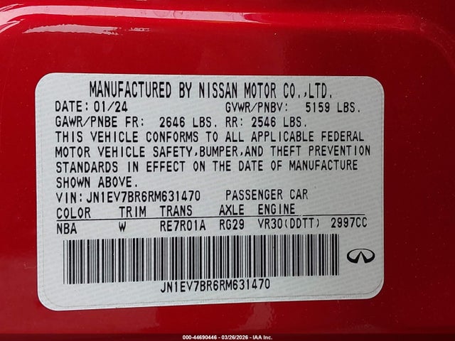 2024 INFINITI Q50 JN1EV7BR6RM631470 Photo 8