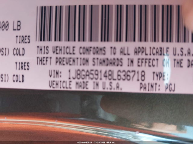 2008 JEEP WRANGLER 1J8GA59148L636718 Photo 8