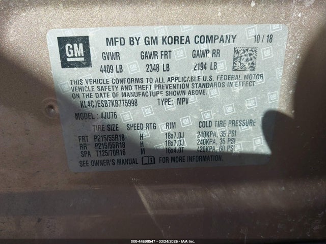 2019 BUICK ENCORE KL4CJESB7KB775998 Photo 8