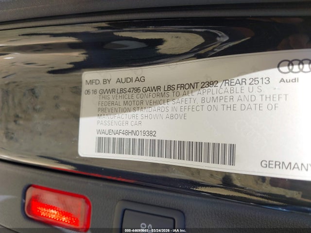 2017 AUDI A4 WAUENAF48HN019382 Photo 8