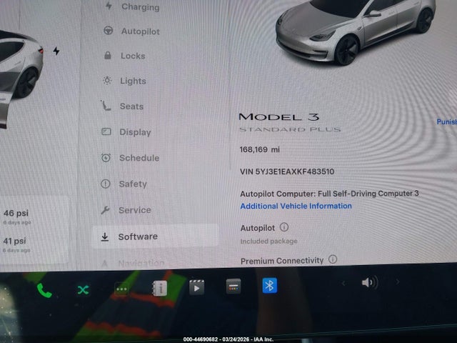 44690682 :رقم المزاد ، 5YJ3E1EAXKF483510 vin ، 2019 Tesla Model 3 Long Range/mid Range/standard Range/standard Range Plus مزاد بيع