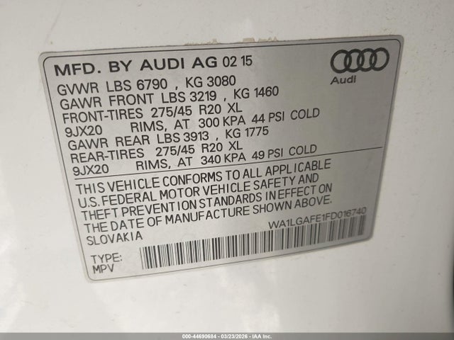 2015 AUDI Q7 WA1LGAFE1FD016740 Photo 8