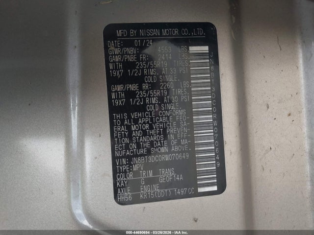 2024 NISSAN ROGUE JN8BT3DC0RW070649 Photo 8