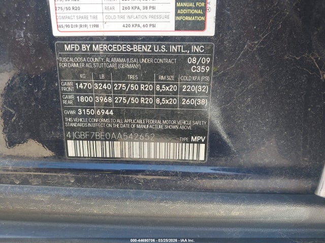 2010 MERCEDES-BENZ GL 450 4JGBF7BE0AA542652 Photo 8
