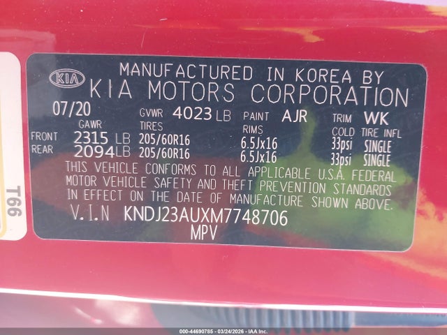 KNDJ23AUXM7748706 KIA SOUL S