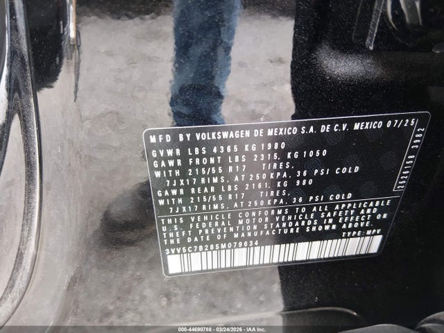 44690788 :رقم المزاد ، 3VV5C7B28SM079634 vin ، 2025 Volkswagen Taos 1.5t S مزاد بيع