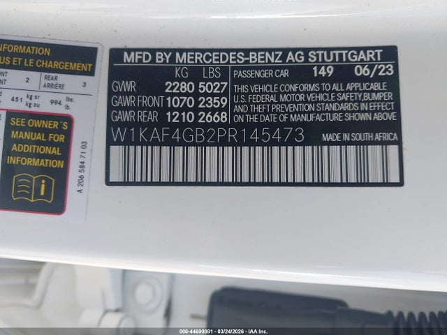 W1KAF4GB2PR145473 Mercedes-Benz C 300 Sedan