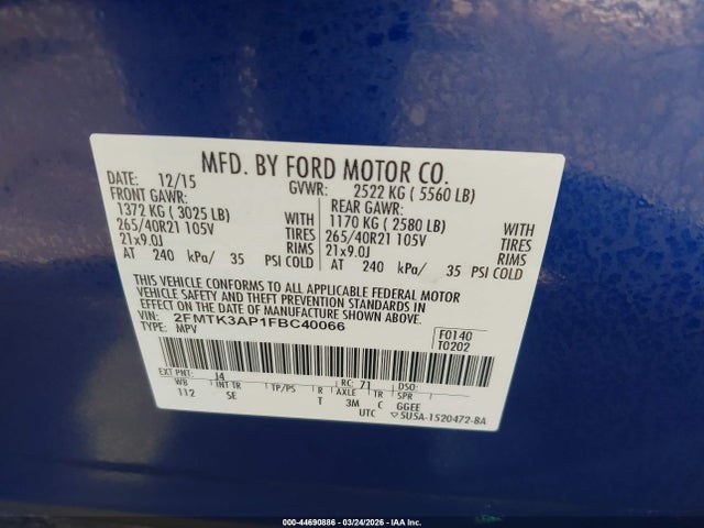 2015 FORD EDGE 2FMTK3AP1FBC40066 Photo 8