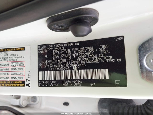 2010 LEXUS GX 460 JTJBM7FX5A5004685 Photo 8