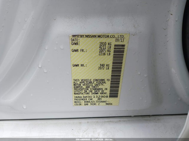 Nissan Altima 2.5 Sl 2014 1N4AL3AP2EC132908 Image 9