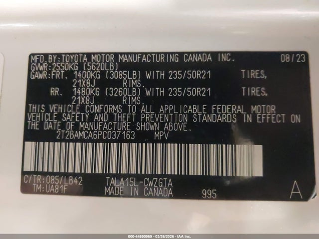 Продажа на аукционе авто 2023 Lexus Rx 350 Premium Plus, vin: 2T2BAMCA6PC037163, номер лота: 44690969