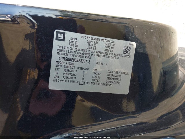 2011 CHEVROLET TAHOE 1GNSKBE05BR378716 Photo 8