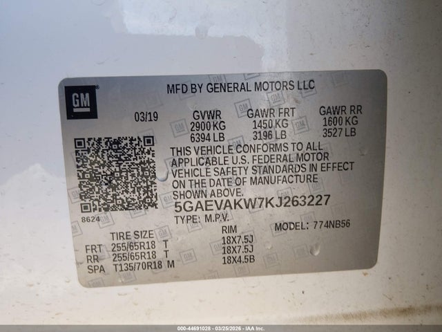 5GAEVAKW7KJ263227 Buick Enclave Awd Essence