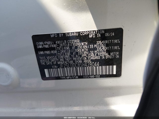 Aukcja sprzedaży 2025 Subaru Forester Premium, vin: JF2SLDDC8SH428044, numer aukcji: 44691054