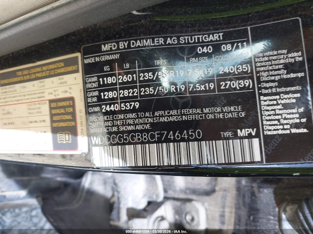 Продаж на аукціоні авто 2012 Mercedes-benz Glk 350, vin: WDCGG5GB8CF746450, номер лоту: 44691059