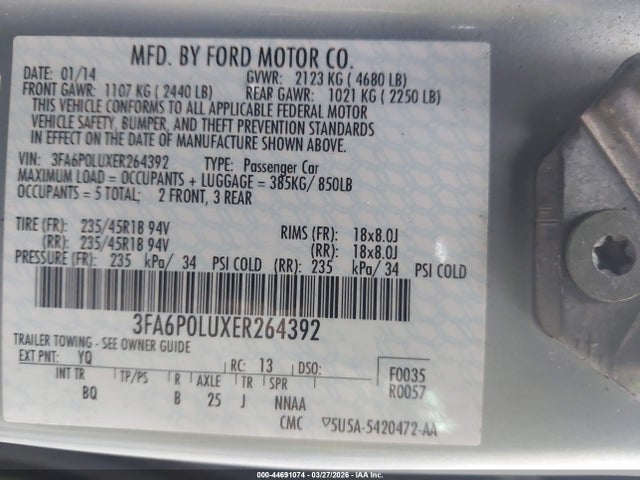Ford Fusion Hybrid Se 2014 3FA6P0LUXER264392 Image 9