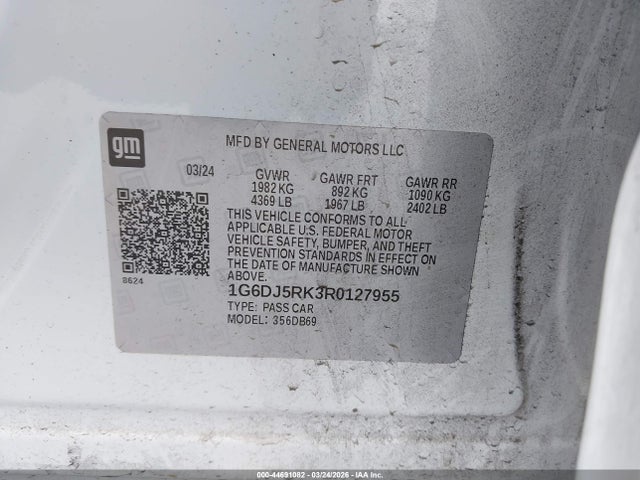 2024 Cadillac Ct4 Luxury მანქანა იყიდება აუქციონზე, vin: 1G6DJ5RK3R0127955, აუქციონის ნომერი: 44691082
