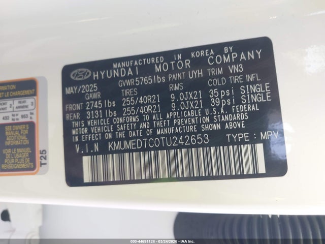 44691128 :رقم المزاد ، KMUMEDTC0TU242653 vin ، 2026 Genesis Gv70 3.5t Sport Prestige مزاد بيع