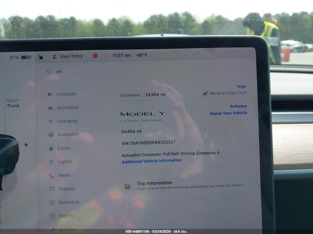 Продаж на аукціоні авто 2024 Tesla Model Y Long Range Single Motor Rear-wheel Drive/rwd, vin: 7SAYGDEDXRA322337, номер лоту: 44691156