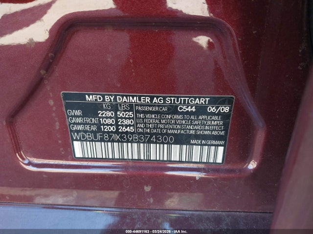 Aukcja sprzedaży 2009 Mercedes-benz E 350 4matic, vin: WDBUF87X39B374300, numer aukcji: 44691163