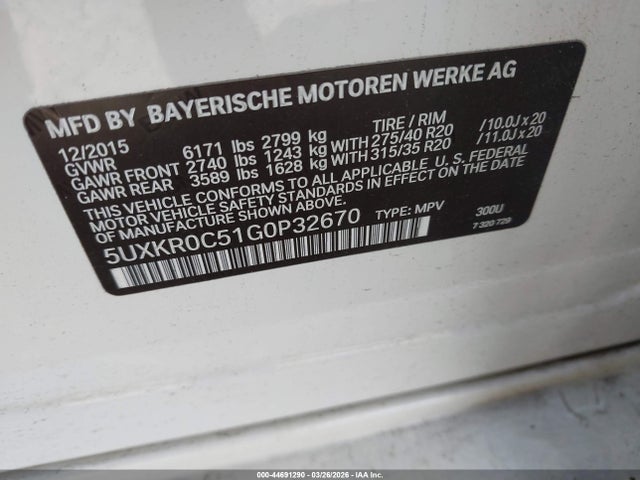 5UXKR0C51G0P32670 BMW X5 Xdrive35i
