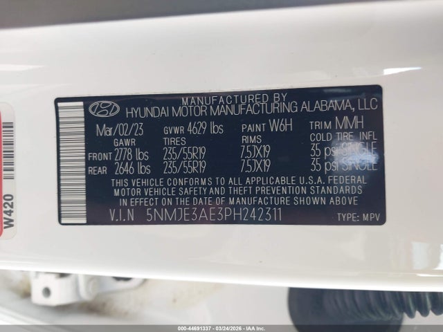 2023 HYUNDAI TUCSON 5NMJE3AE3PH242311 Photo 8