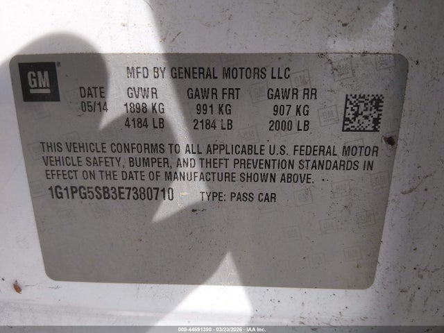 1G1PG5SB3E7380710 Chevrolet CRUZE LTZ