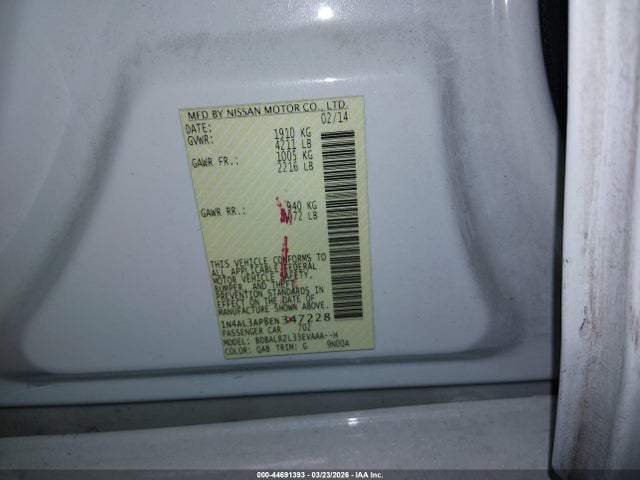 1N4AL3AP8EN347228 Nissan Altima 2.5 S