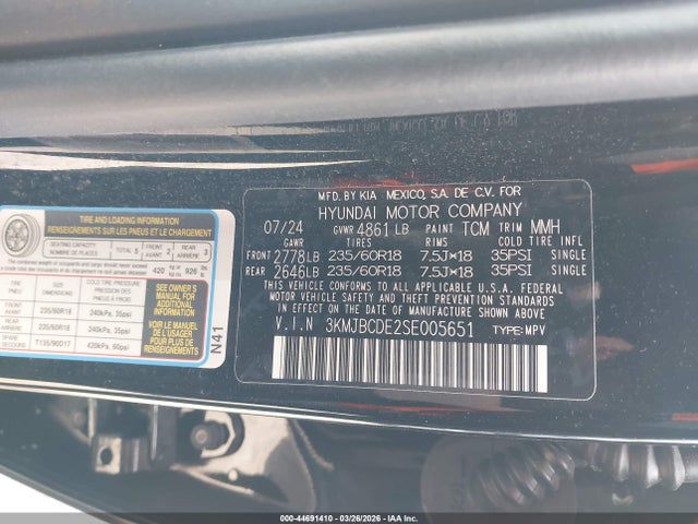 Hyundai TUCSON SEL 2025 3KMJBCDE2SE005651 Image 9