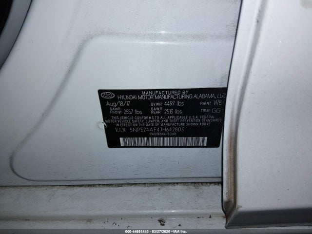 5NPE24AF4JH642803 Hyundai SONATA SE