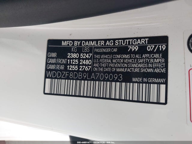 Aukcja sprzedaży 2020 Mercedes-benz E 350, vin: WDDZF8DB9LA709093, numer aukcji: 44691471