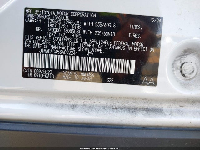 Toyota BZ4X XLE 2025 JTMABACA5SA092244 Image 9