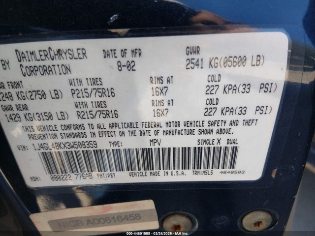 2003 JEEP LIBERTY 1J4GL48KX3W508359 Photo 8