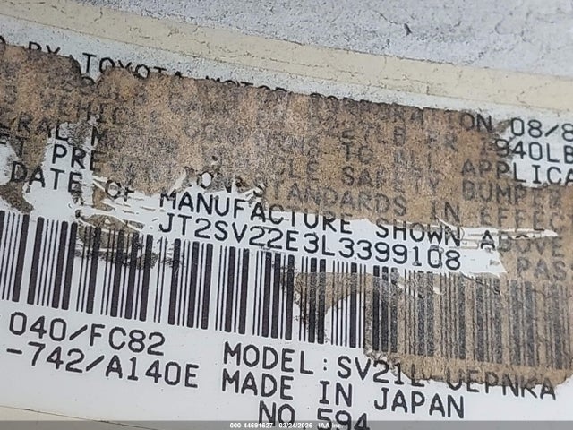 Продажа на аукционе авто 1990 Toyota Camry Le, vin: JT2SV22E3L3399108, номер лота: 44691627