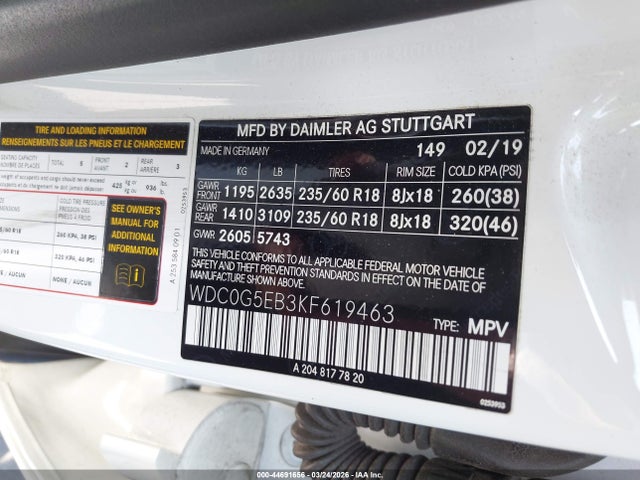 Продажа на аукционе авто 2019 Mercedes-benz Glc 350e 4matic, vin: WDC0G5EB3KF619463, номер лота: 44691656