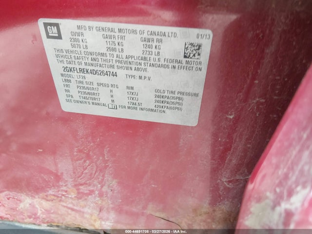 2013 GMC TERRAIN 2GKFLREK4D6264744 Photo 8