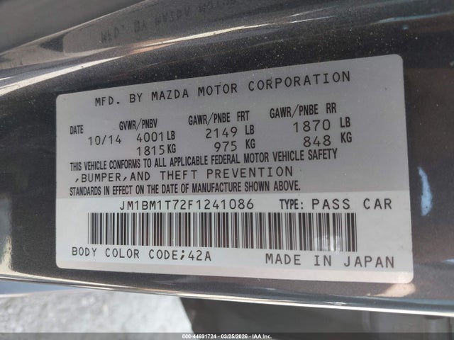 JM1BM1T72F1241086 Mazda Mazda3 I Sv