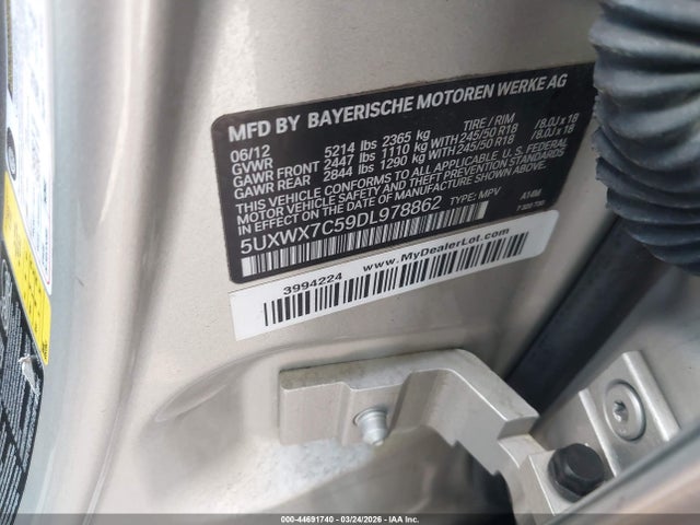 2013 BMW X3 5UXWX7C59DL978862 Photo 8
