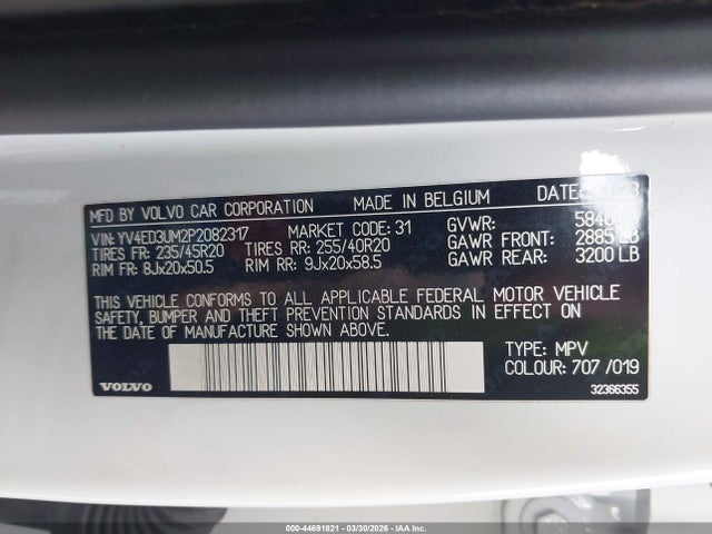 2023 VOLVO XC40 RECHARGE PURE ELECTRIC YV4ED3UM2P2082317 Photo 8