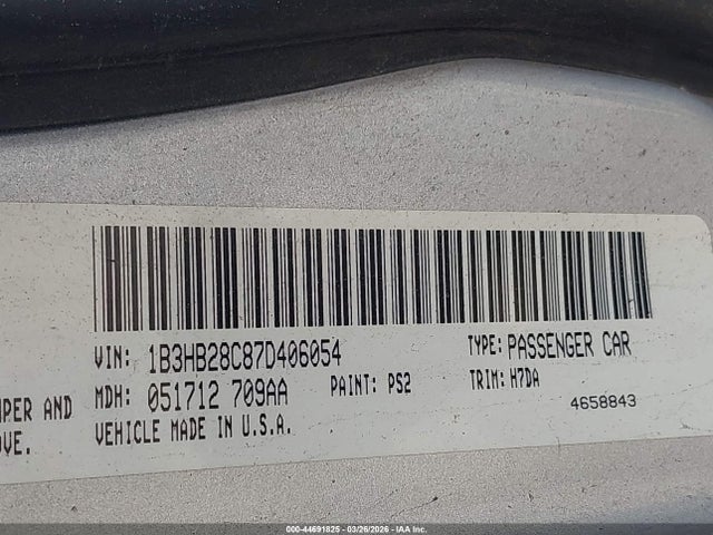 Aukcja sprzedaży 2007 Dodge Caliber, vin: 1B3HB28C87D406054, numer aukcji: 44691825