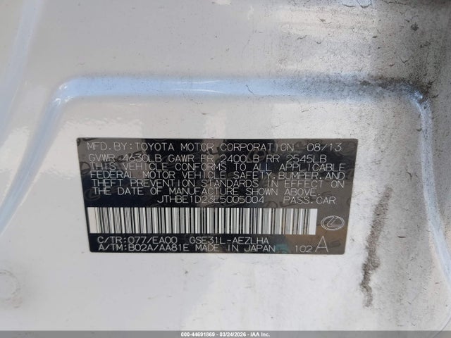 2014 LEXUS IS 350 JTHBE1D23E5005004 Photo 8