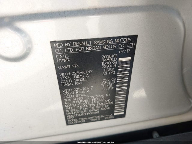 Nissan ROGUE SV 2017 KNMAT2MT0HP601861 Image 9