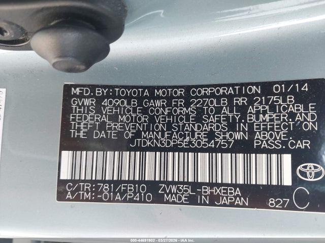 Toyota PRIUS PLUG-IN 2014 JTDKN3DP5E3054757 Image 9