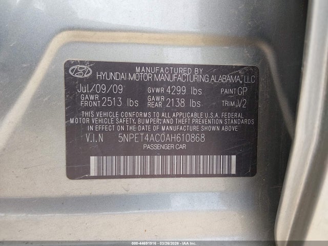 2010 HYUNDAI SONATA 5NPET4AC0AH610868 Photo 8